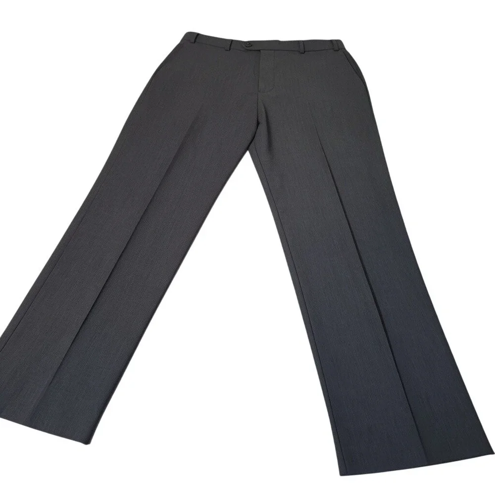 Brooks Brothers Dress Pants Men 38x30 Grey Madison Fit Flat Front Trousers